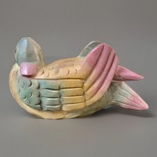 Anatra in legno intagliato e